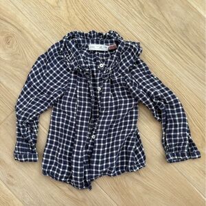 Zara Kids Blue Checkered Kids Shirt
